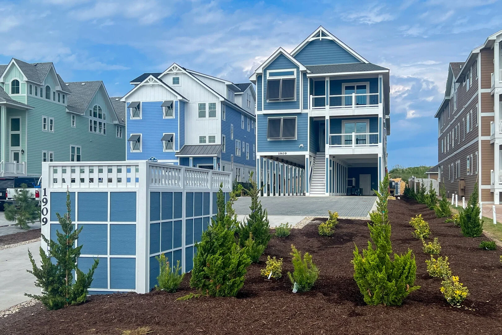 Large beach house with wraparound porches and double staircases